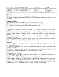 Adv Os Course design - Docsity