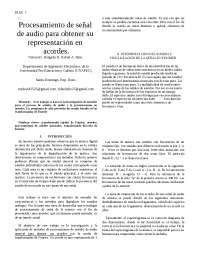 Procesamiento de señal de audio para obtener su representación en acordes.