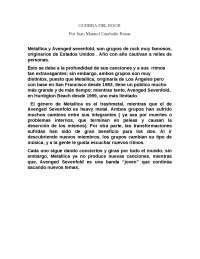 TEXTO DE COMPARACIÓN Y CONTRASTE DE DOS BANDAS DE ROCK