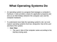 Operating Systems: Concepts and Structure