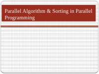 Parallel Algorithms and Sorting in Parallel Programming