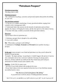 Petroleum prospect and prospecting prosess