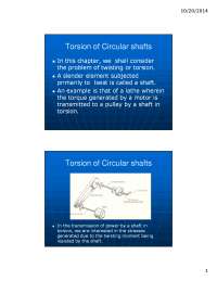 Torsion of Circular Shafts: Mechanics of Materials