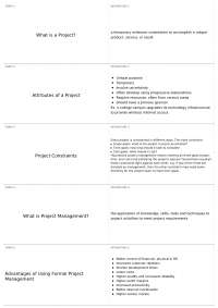 Project Management: Terms, Concepts, and Tools