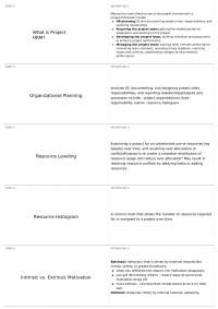 Project Management: Terms, Concepts, and Motivation Theories