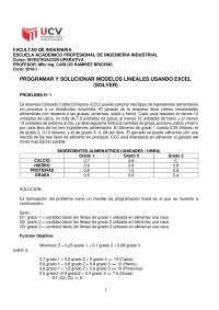 Función solver y programación lineal