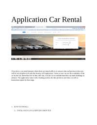 Rentcar Application: Installing and Using a Car Rental Management System