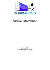 Lecture Notes on Parallel Algorithms(UPTU)