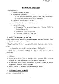 Lecture7 Aristotle's Teleology.docx