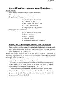 Lecture2 Ancient Pluralisms Anaxagoras and Empedocles.docx