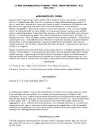 Scienza delle Finanze: Syllabus del Corso e Temi Principali