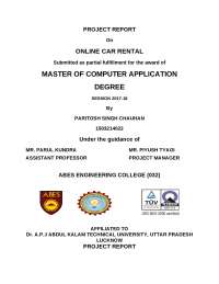 online car rental project report