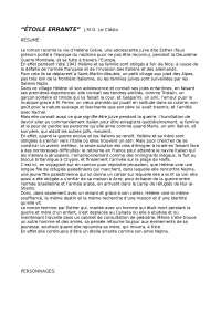 “ÉTOILE ERRANTE”  J.M.G. Le Clézio