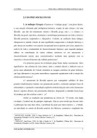 Contribuição de Filósofos e Matemáticos na Civilização Grega: Período Cosmológico