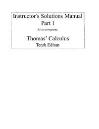 Calculus by Thomas Finney 10th Edition Solution Manual Part I