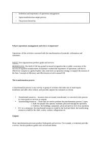 OPERATIONS MANAGEMENT LECTURE NOTES