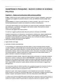 RIASSUNTO DI SCIENZA POLITICA PASQUINO