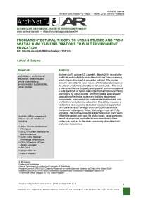 Archnet-IJAR Vol. 12 Issue 1: Plurality & Diversity in Arch. & Urban Research