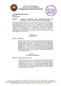 Guidelines for the Bachelor of Arts in History Program
