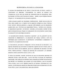 Ensayo sobre Neurociencia en la -educacion