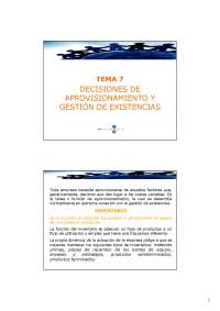 Decisiones de aprovisionamiento y gestión de existencias - Apuntes de ...