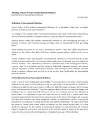 Meaning and Nature of IR