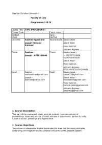 civil procedure reading list