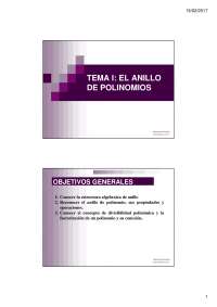 El anillo de polinomios Ejercicios de Álgebra Docsity