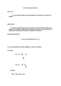 Electrochemistry and electroanalytical techniques