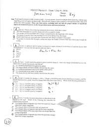 22 Solved Question of Physics II - Exam 1 | PH 2223 - Docsity