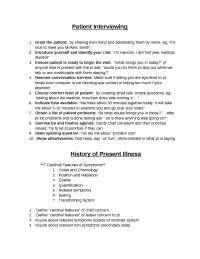 Basic Patient interview