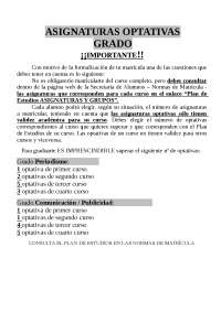 Guía optativas de GRADO, UNIVERSIDAD COMPLUTENSE DE MADRID (UCM)