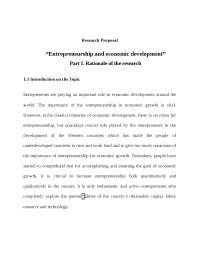 Entrepreneurship and economic development