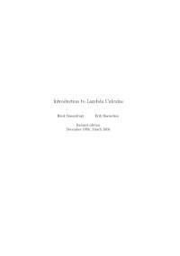A Tutorial Introduction to the Lambda Calculus - Docsity