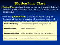Joptionpane class types
