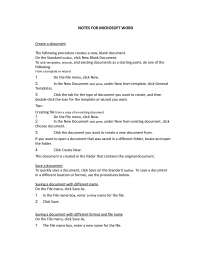Microsoft word noyes | Lecture notes Computer Science | Docsity