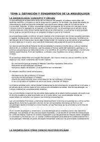 Tema 1 Definicion Y Fundamentos De La Arqueologia Docsity