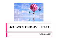 Korean language and understanding.
