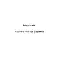 "INTRODUZIONE ALL'ANTRIPOLOGIA GIURIDICA"
