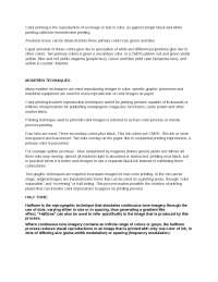 printing in visual communication the methods of printing and other process in printing involved is dealt in this essay