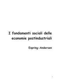 I fondamenti sociali delle economie post- industriali