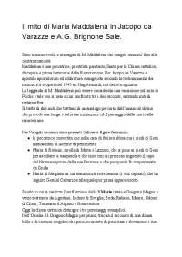 Il mito di Maria Maddalena in Jacopo da Varazze e A. G. Brignone Sale (Riassunto)