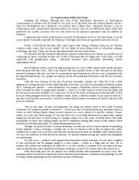 Filipino Through the Arts: From Specialistic Innocence to Participatory Consciousness