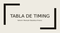 tabla de timing preproduccion