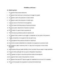 Practice Questions for Exam 1 - Food Microbiology | FS HN 420