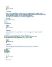 Multiple Choice Questions on Thinking Styles and Mental Health