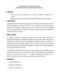 Laboratorio Teorema de Máxima Transferencia de Potencia