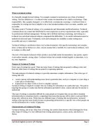 Technical report writing today