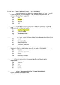 Biostatistics practice questions