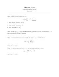 probability and stochastic processes midterm question